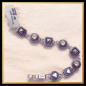TWO TONE BRIGHTON BRACELET WITH CZ